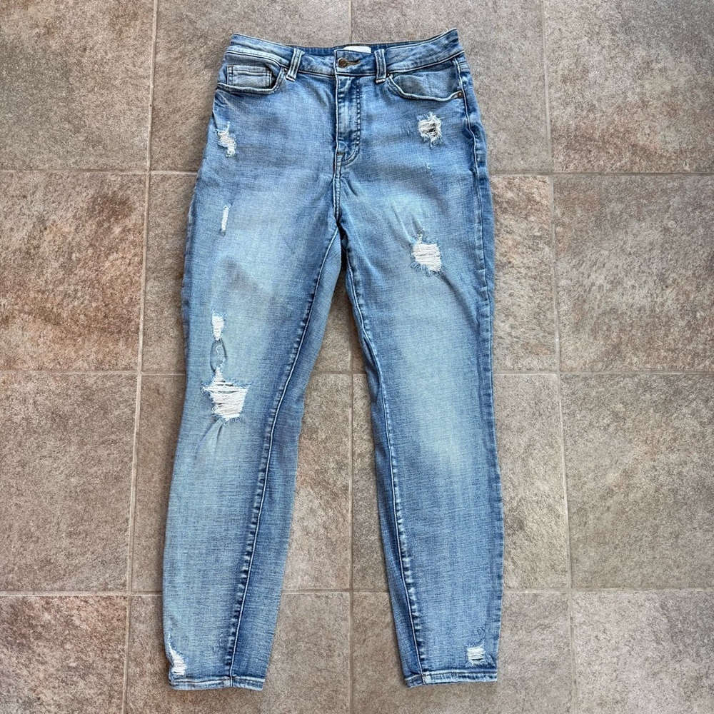 Pistola High Rise Slim Distressed Light Wash Jeans Size 30